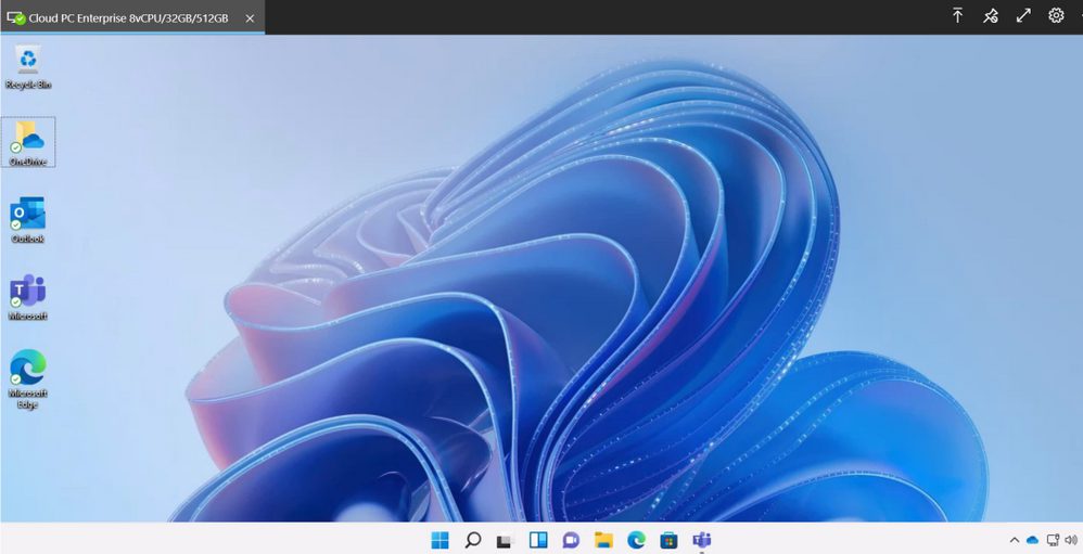 Windows 11 Cloud PC képernyő