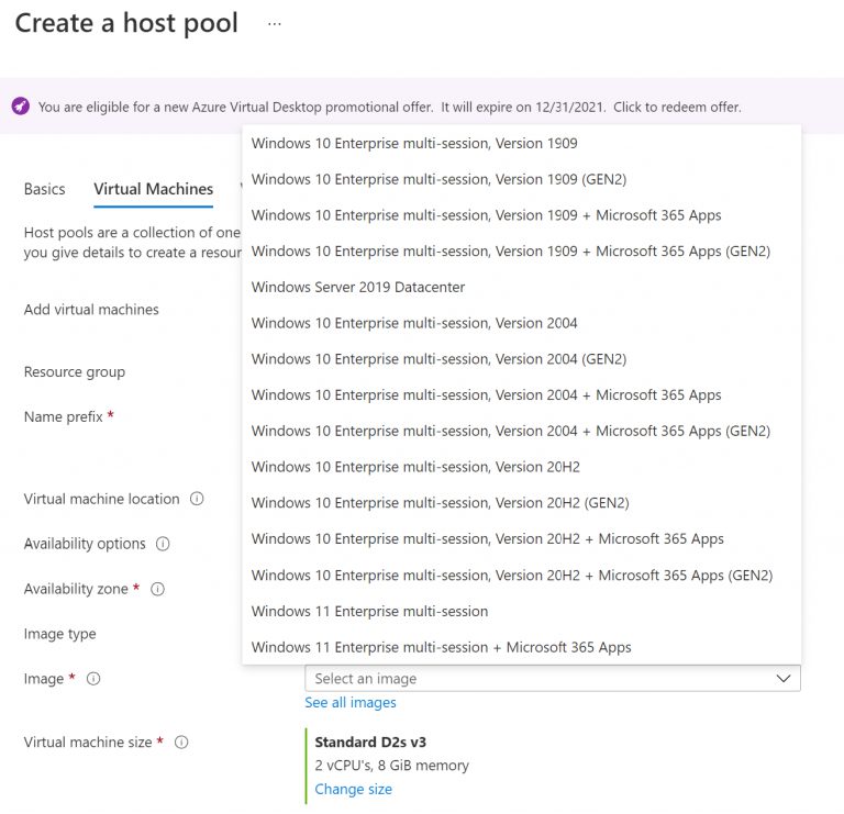 Windows 11 host pool-ok